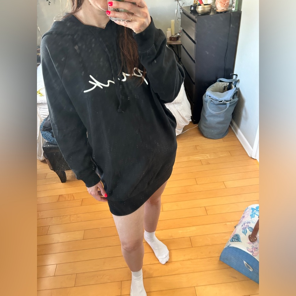 Pink by Victoria Secret Black Sweatshirt Dress, Size S - Picture 9 of 10